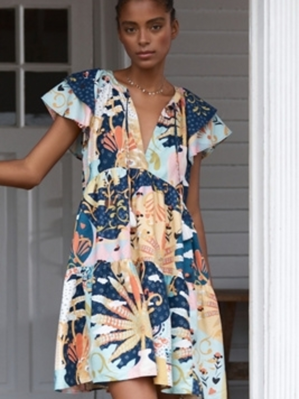 3x Anthropologie Ruffle-Sleeve Flannel Dress